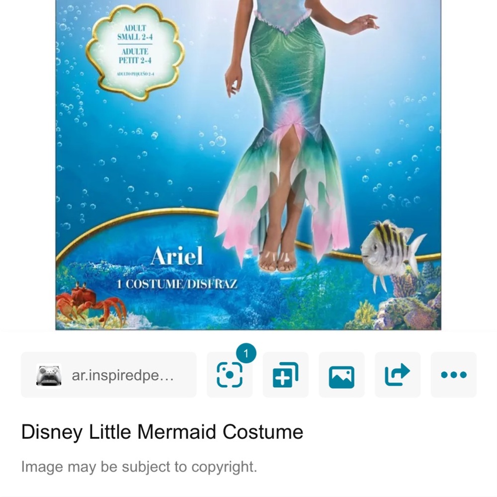 Littler mermaid ariel adult costume